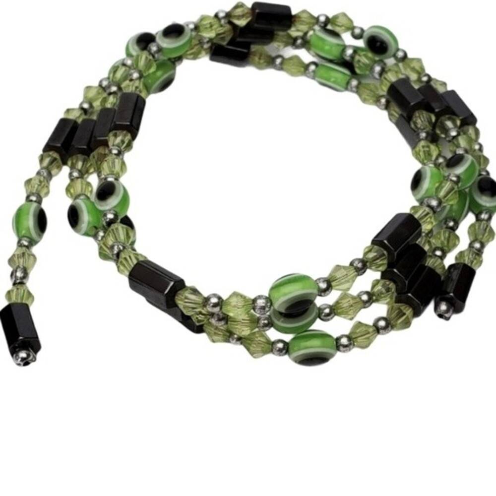 Magnetic Wrap around Green eye bracelet